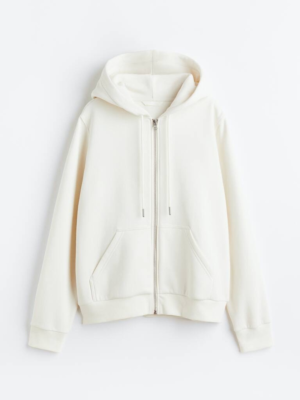 H&M Cream Zip-Up Hoodie with Hood